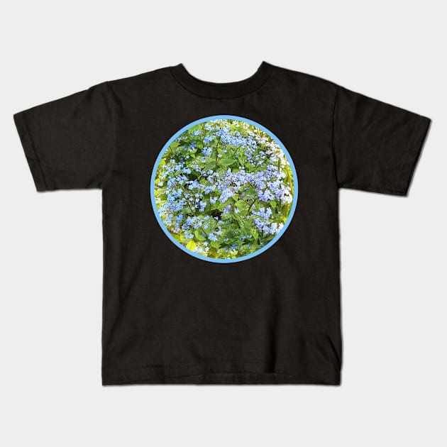 Blue Violets Kids T-Shirt by PorinArt